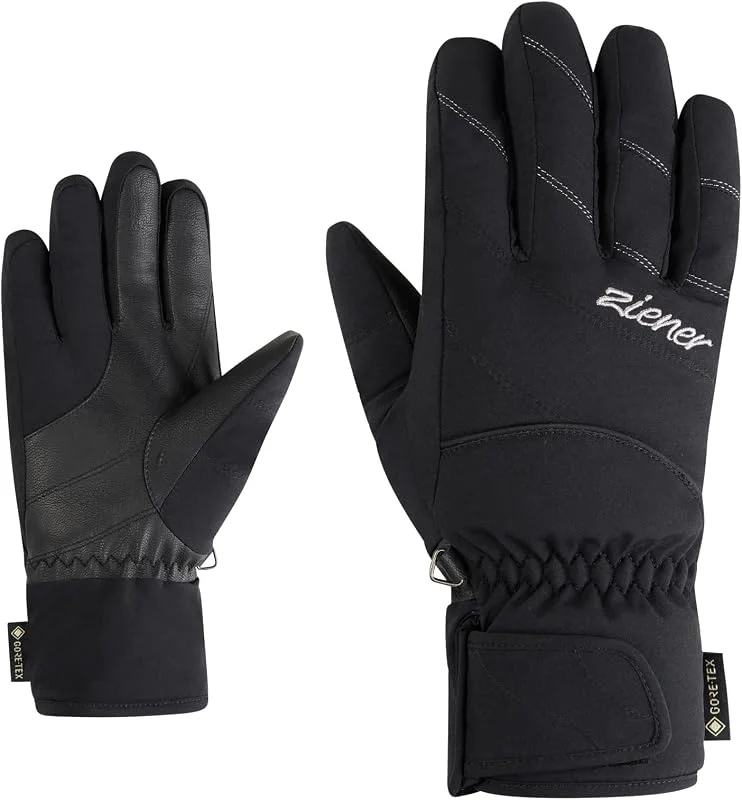 Ziener KATIMA-Z - Gants de Ski, Sports d'hiver pour Femme - Gore-Tex - sans PFC - Noir - Taille 8 — Vetements ski