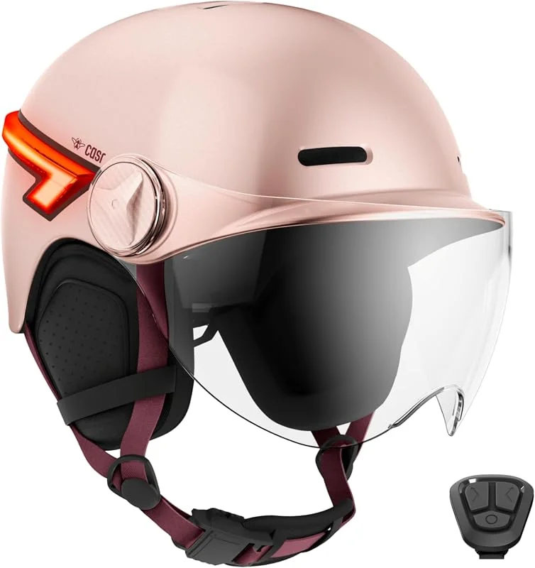 CASR Glow Casque Vélo & Trottinette, LED - Adulte Homme & Femme - Rose, M — Equipement ski