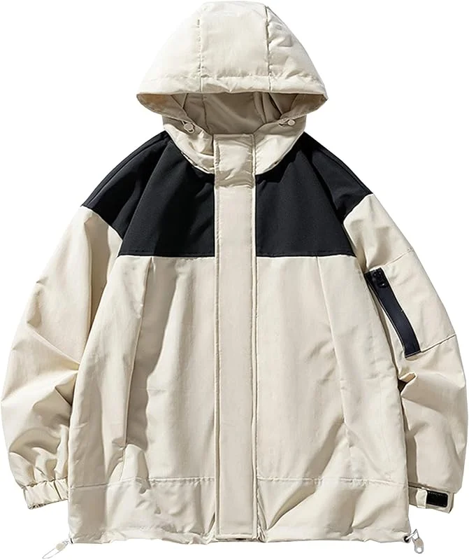 ZDJSWJ Veste softshell légère pour homme Manteau extérieur imperméable à capuche sport Running veste coupe-vent et imperméable — Vetements ski