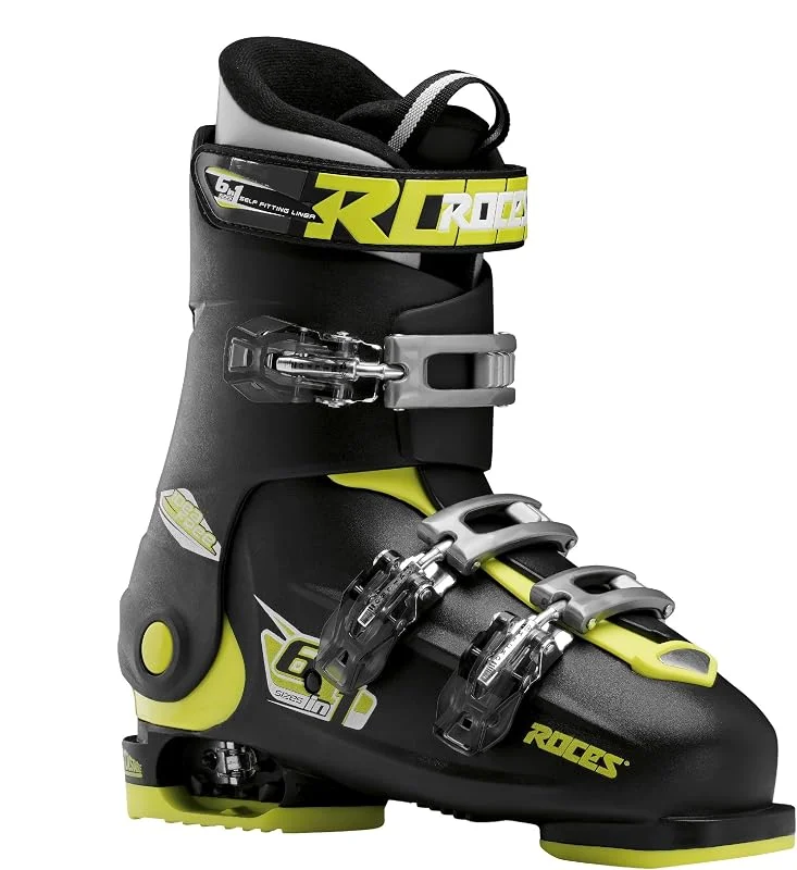 ROCES Atomic Chaussures de Ski pour Enfant, Taille Ajustable Noir Black-Lime 36, 40 — Equipement ski