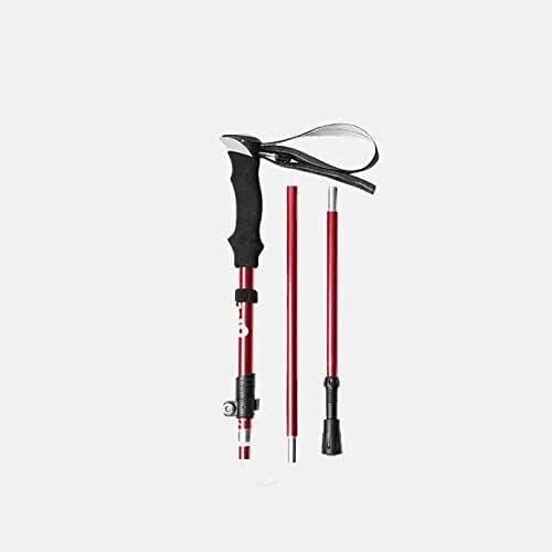 Bâton de randonnée en Fibre de Carbone en Alliage d'aluminium léger bâton de Trekking Pliable Alpenstock Escalade Ski télescopique — Equipement ski