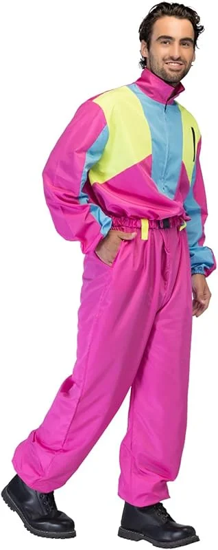 Boland - Costume de ski rétro Snow Glow pour homme, années 80, rose — Vetements ski