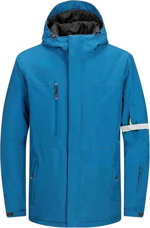 Veste de ski chaude pour homme - 33000 ft - Imperméable - Coupe-vent - Fonctionnelle - Respirante - Veste de snowboard Softshell avec capuche — Vetements ski