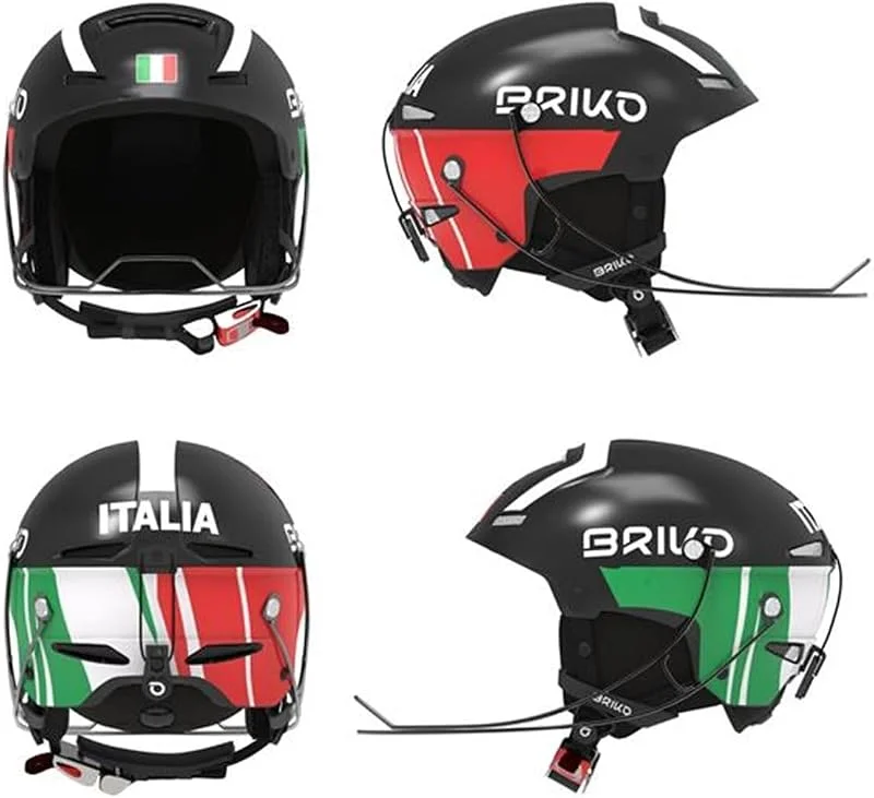 Briko Helmet Adulte Unisexe, Shiny Black-White, 52 — Equipement ski