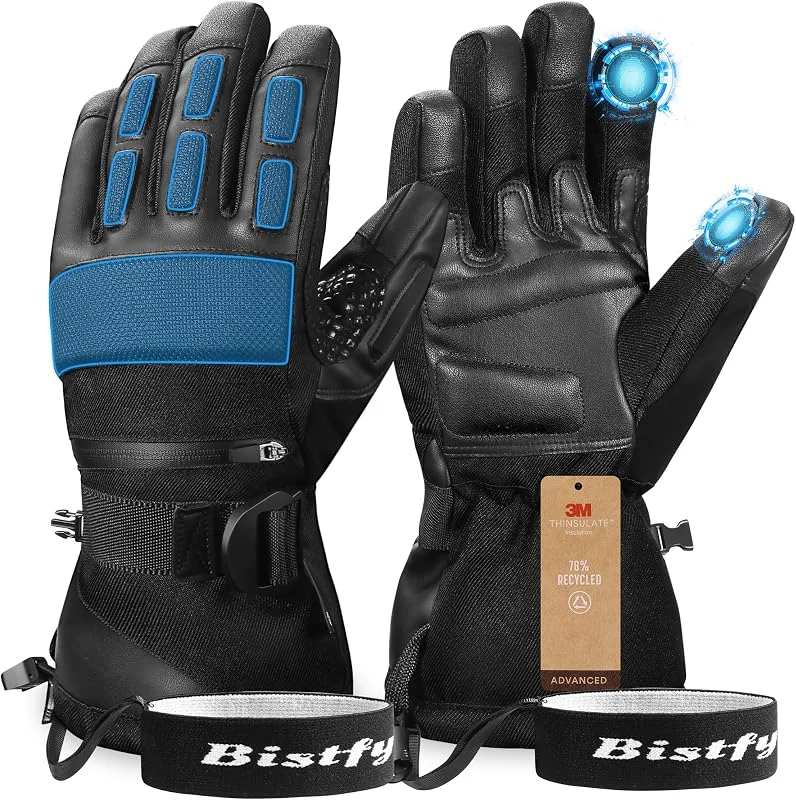 Gants de Ski Homme, 3M Gants Hiver Homme avec Écran Tactile, Imperméables Coupe Gants in Temps Extrêmement Froid pour Homme Femme Ski Snowboard Cyclisme Moto — Vetements ski