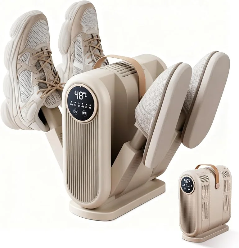 Sèche Chaussures Electrique Antibactérien 4 En 1, Minuterie 1, 3, 6h, 2 Réglages de Vitesse du Vent, Sèche Chaussures de Ski, Portable, Convient pour Chaussures, Gants, Chapeaux, Chaussettes — Equipement ski