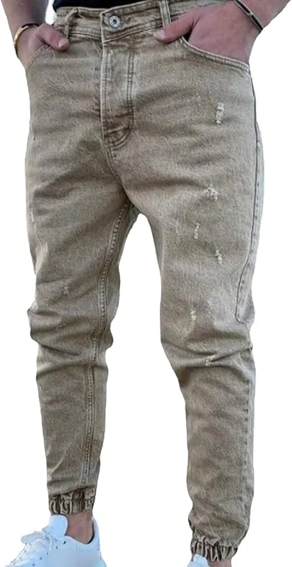 Jeans Crayon DéChiréS pour Hommes Pantalon en Jean Skinny DéContracté à Taille Moyenne Pantalon DéLavé, DéLavé Et DéTruit — Vetements ski