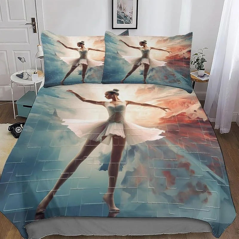 Ballet Parure De Lit 3 Pièces Housse De Couette avec Taies D'oreillers pour EnfFourmis Adultes Microfibre Douce Housse Couette Double (200x200cm) — Equipement ski