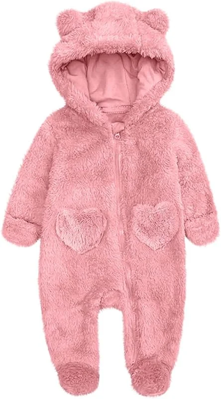 Bébé Combinaison De Neige Garçon Fille Capuche Barboteuse Enfants Manteau Veste Habit Petit Body Lot 3 Ski Enfant Vêtements Épais Rose 9-12 Mois 0-24 mois — Vetements ski