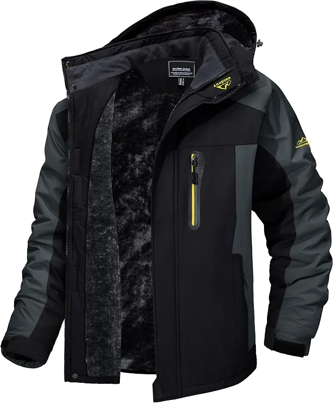 MAGCOMSEN Vestes d'hiver, chaud Vestes de ski pour Hommes XL gris noir — Vetements ski