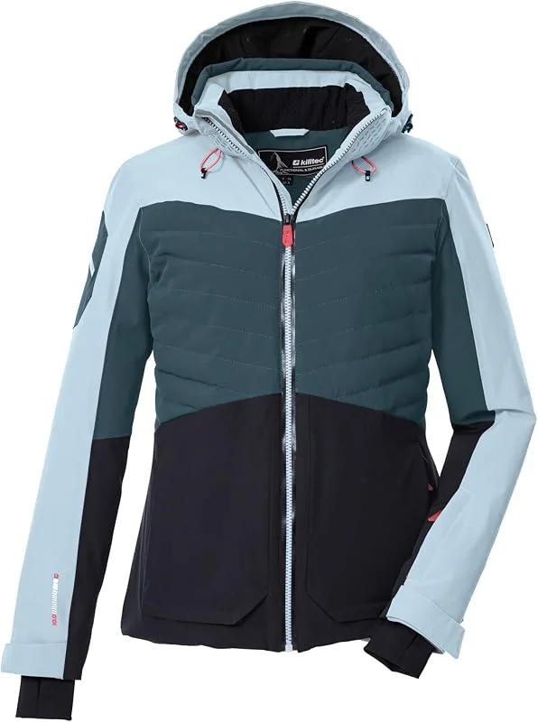 killtec Ksw 30 Wmn Ski Jckt Veste de ski, fonctionnelle avec capuche amovible et jupe pare-neige Femme — Vetements ski