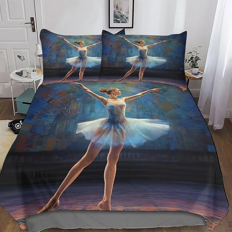 Ballet Parure De Lit pour Enfants Adultes Hypoallergique Housse De Couette Et Taies d'oreiller 3 Pièces Douce Microfibre Coton Housse De Couette Double (200x200cm) — Equipement ski