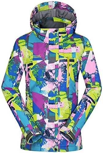 MU Veste de ski imperméable pour femme Veste de ski pour femme Imperméable Coupe-vent Snowboard Mountain Manteau de pluie Rose Vert Hiver, vert, Grand — Vetements ski