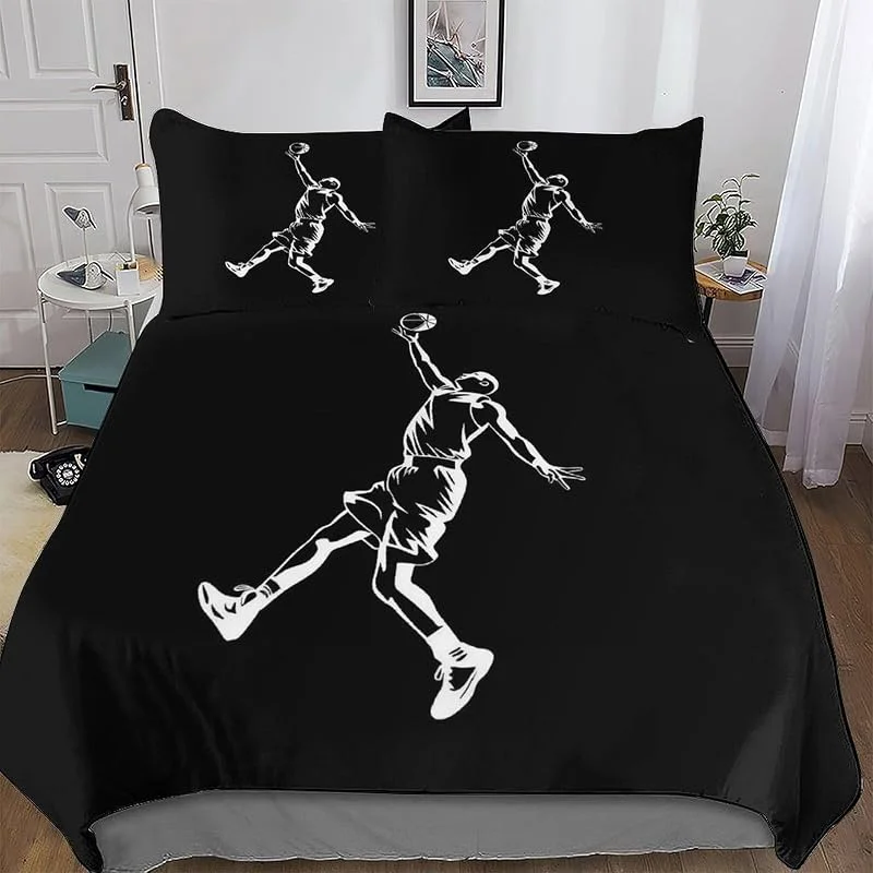 Basketball Parure De Lit 3 Pièces Housse De Couette avec Taie d'oreiller Microfibre Douce pour EnfFourmis Adultes Double (200x200cm) — Equipement ski