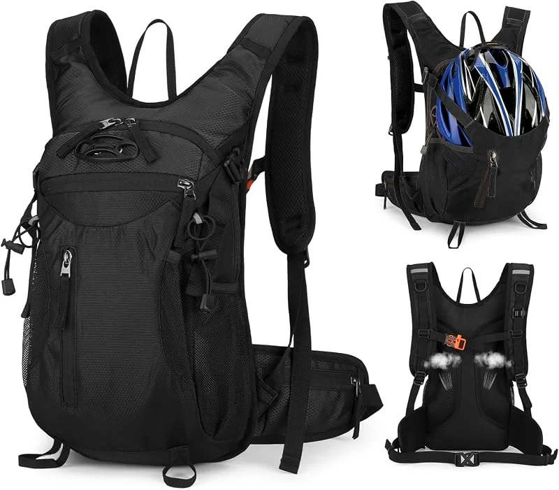 Sac à Dos de Vélo 15L Femme Homme, Polyvalent Moto Vtt, Léger Imperméable Sac Sport pour Course a Pied, Sac a Dos Ski pour Cyclisme Alpiniste Randonnée Marathon, Noir — Equipement ski