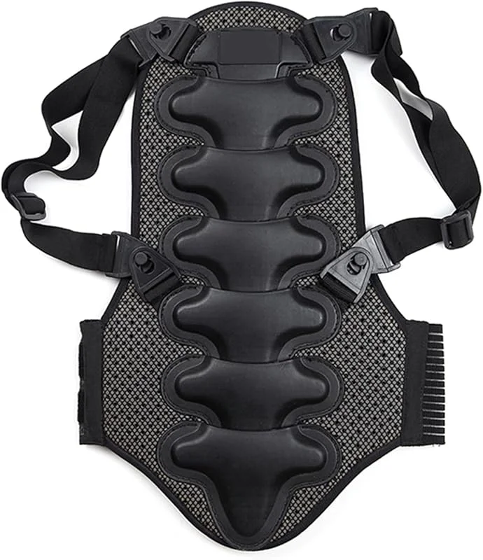 HUIOP Protecteur de dos de moto, coussinet arrière de protection EVA épais amovible pour moto, VTT, patinage, ski, protection dorsale de moto — Equipement ski