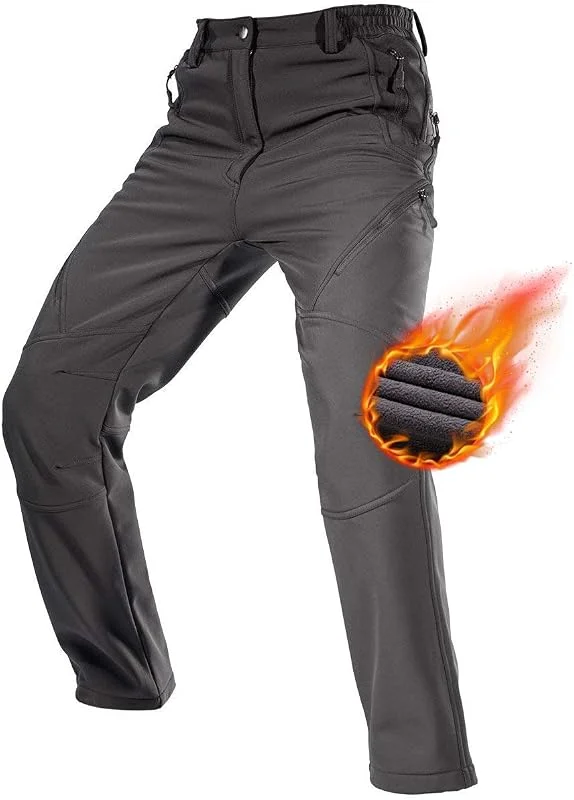FREE SOLDIER Pantalon Ski d'hiver pour Hommes Pantalon de Chasse Imperméable Coupe-Vent Softshell Doublé de Polaire pour la Randonnée — Vetements ski
