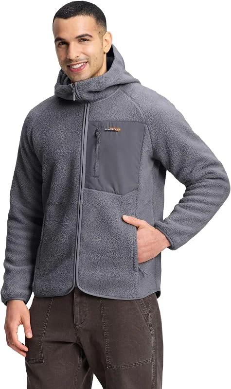 Pioneer Camp Veste Polaire Homme Avec Capuche – Polaire Chaude et Confortable – 5 Poches Pratiques – Respirante et Coupe-Vent – Parfaite pour Montagne et Plein Air — Vetements ski