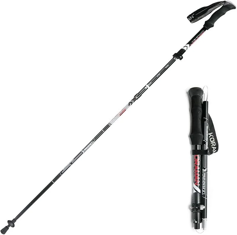 Bâtons De Randonnée 7075 Aluminium Pliable, Réglable, Ultra Léger, Verrouillage Externe, Réglage du Bracelet, Poignée Eva De Conception Ergonomique — Equipement ski