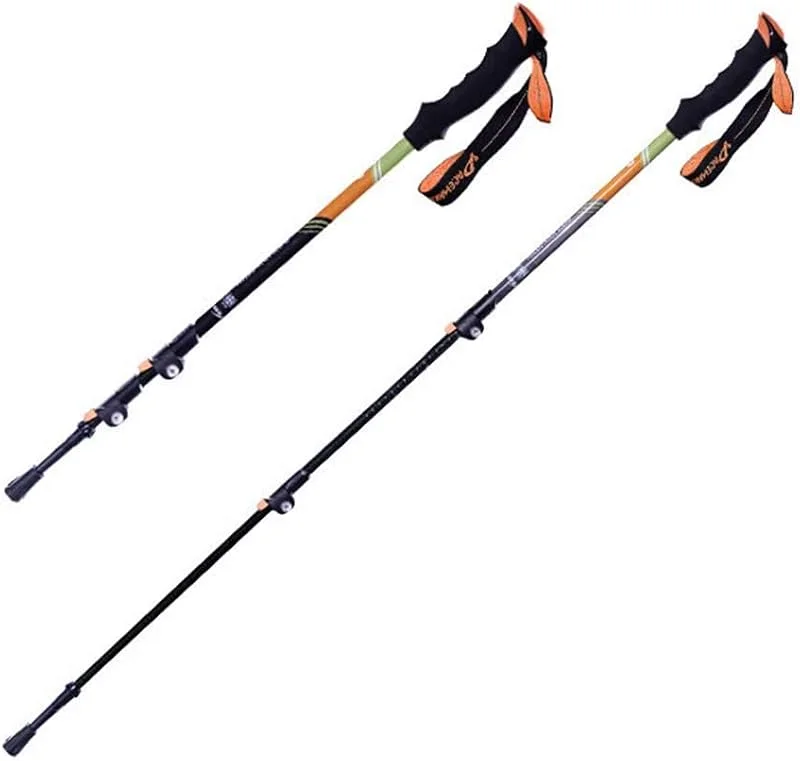 Bâtons De Randonnée Fibre De Carbone, Fini Peint, Pointe Interchangeable, Longueur Librement Réglable, Paire, pour La Randonnée — Equipement ski