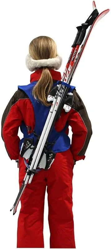 Wantalis - Skiback Kid - Un Produit révolutionnaire pour Porter Vos Skis en libérant Vos Mains - Bretelles adaptables et réglables - Taille Enfant 1m30 Maxi — Equipement ski