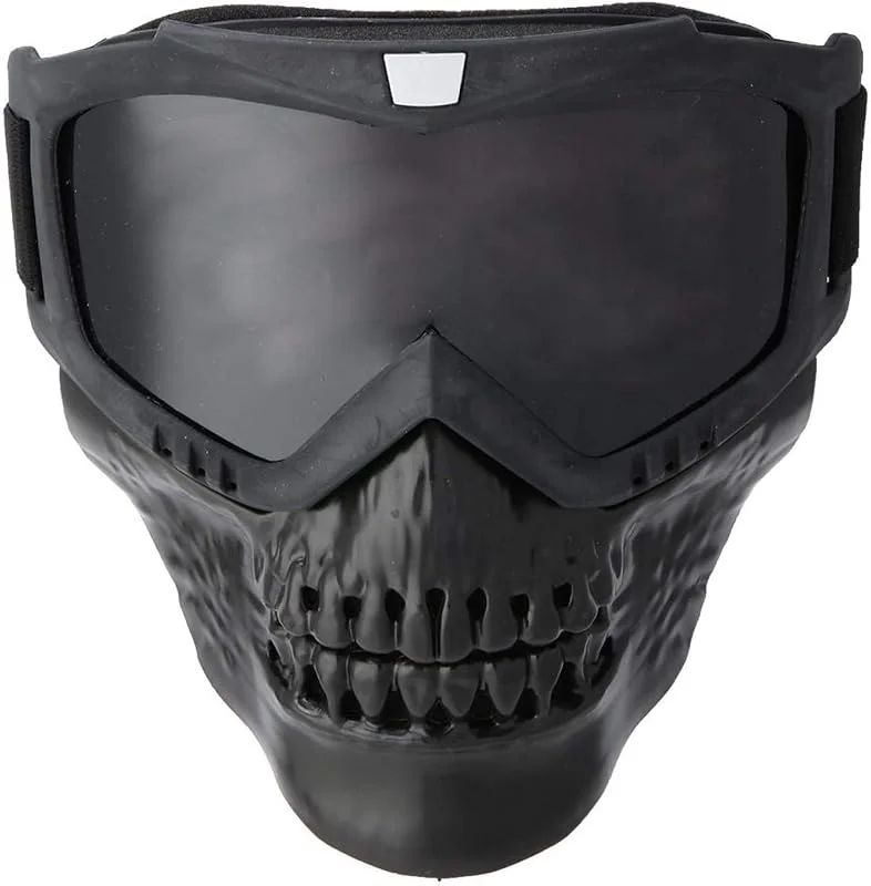 Masque de casque de lunettes de moto amovible, lunettes d'équitation de casque de moto avec masque vintage, lunettes de course de moto de sport de ski en plein air unisexe(Gris) — Equipement ski
