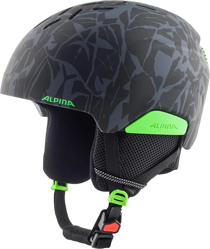Alpina PIZI JR Helm 2024 Black-Green Camo Matt — Equipement ski