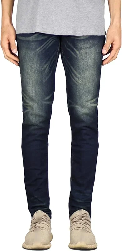 Jeans Crayon Slim Extensible pour Hommes Pantalon Skinny en Jean à Taille Moyenne, DéLavé Pantalon en Jean Droit DéContracté avec Poche — Vetements ski