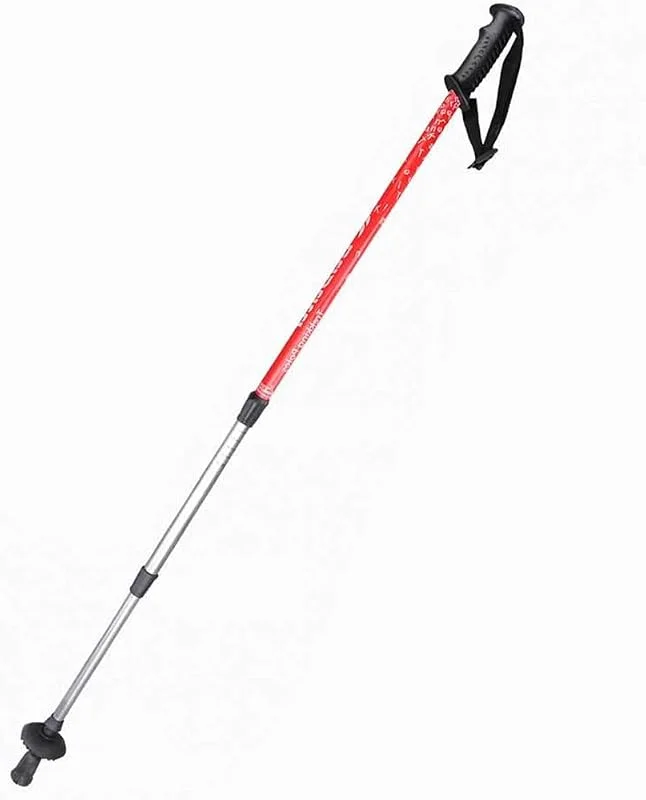 Bâtons De Randonnée Corps De Baguette Ultra-léger en Alliage D'aluminium, Poignée en Caoutchouc, Système De Verrouillage Interne Double, Convient à L'alpinisme, Red — Equipement ski