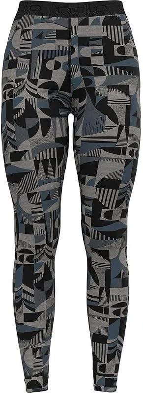 Odlo Merino Heritage_112161 Leggings, Bleu Provincial-Noir, L Slim Femmes — Vetements ski