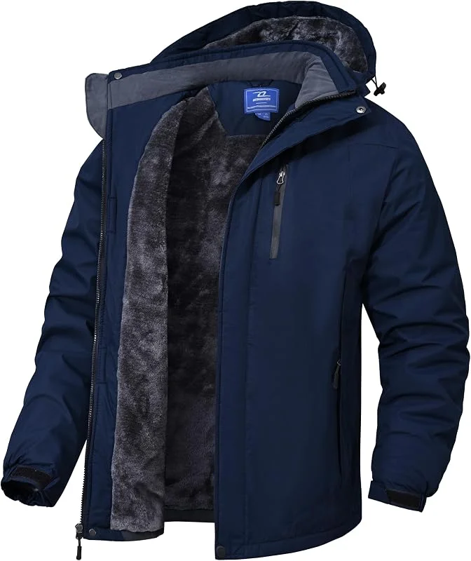 Zoofly Homme Veste Ski Manteau Imperméable D'Hiver Manteau Homme Hiver Extérieur Chaud Polaire Capuch Blouson — Vetements ski