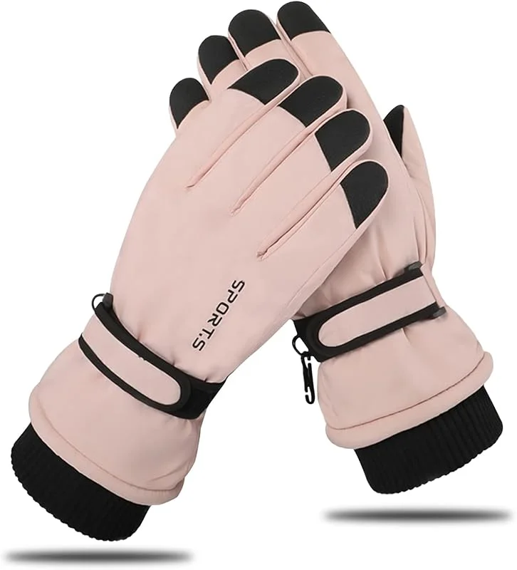 Andiker Gants de ski d'hiver pour femme - Chauds - Imperméables - Écran tactile - Antidérapants - Pour le ski, la course et le cyclisme — Vetements ski