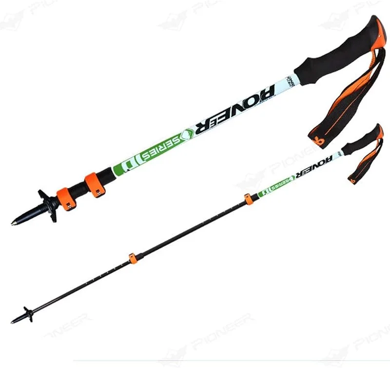 Bâtons De Marche Télescopique Ultral Léger Fibre De Carbone Télescopiques Réglable Bâton Télescopique Segments Poignée Eva pour Trekking — Equipement ski