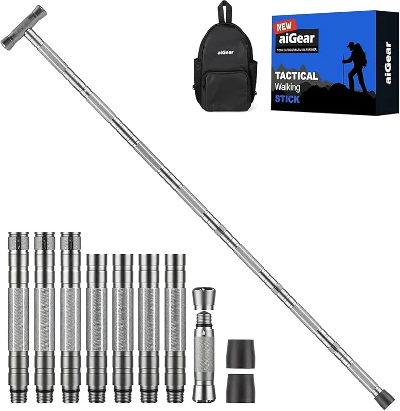 aiGear 5, 6, 7, 8 Tubes Bâtons de Randonnée Réglable en Aluminium — Equipement ski