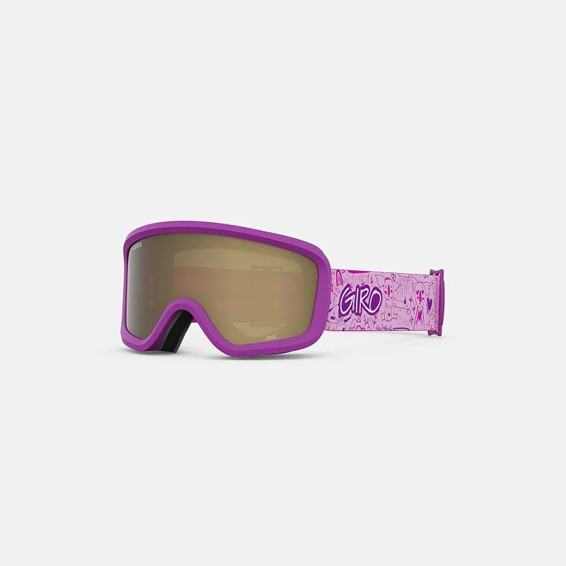 Giro Chico 2.0 Lunettes de ski pour tout-petits, lunettes de snowboard pour garçons et filles de 2 à 4 ans, bracelet Koala violet avec lentille rose ambre — Equipement ski