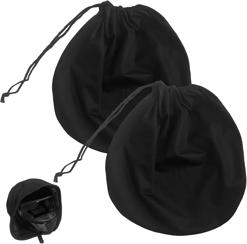Vaileal Lot de 2 sacs de casque de moto étanche - 47 x 43 cm - Pour casque de moto, vélo, ski, basketball, fitness, extérieur (noir), Noir, 2, Simple ou élégant — Equipement ski