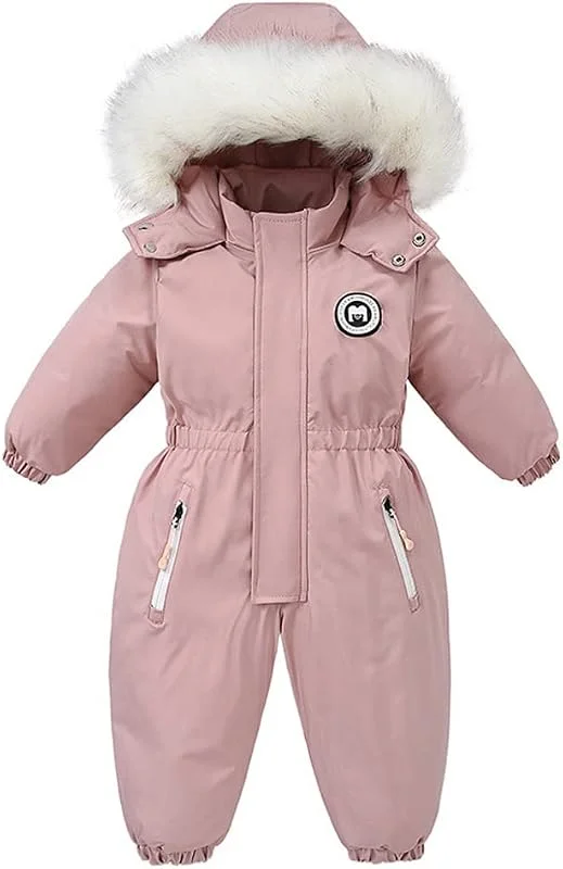 BRONG Bébé Filles Habits de Neige Barboteuse Enfant Imperméable Combinaison Vestes de Ski Garçons Toison Manteau Coupe-Vent Vêtements D'Extérieur — Vetements ski
