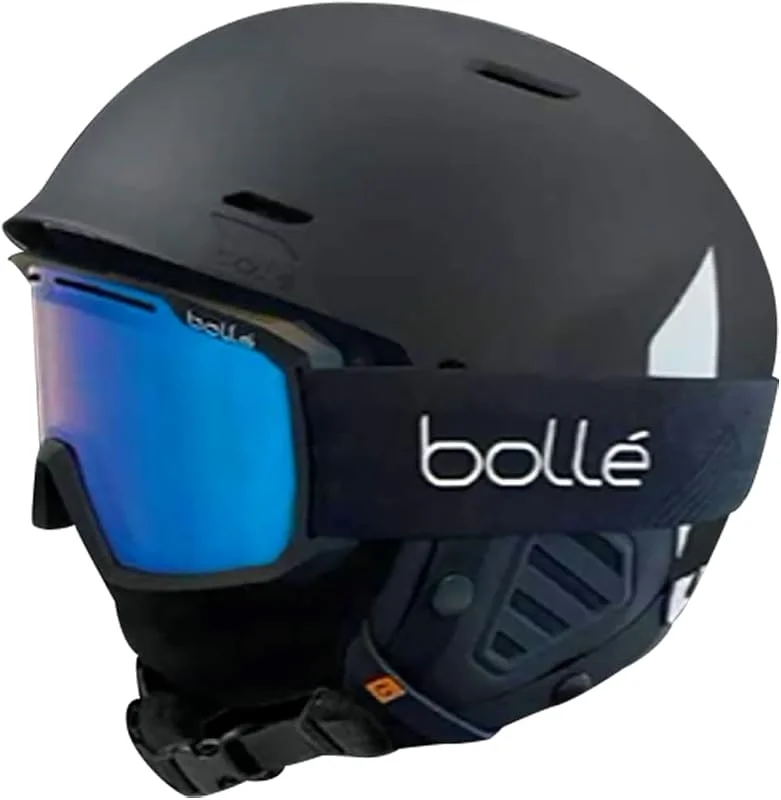 Bollé Casque de Ski Mute + Combo - Coque Robuste en ABS, Protection AViD EPS, Ajustement Click-to-Fit réglable + Lunettes de Ski – Protection UV 100%, Double Verre, Anti-buée et Anti-Rayures — Equipement ski