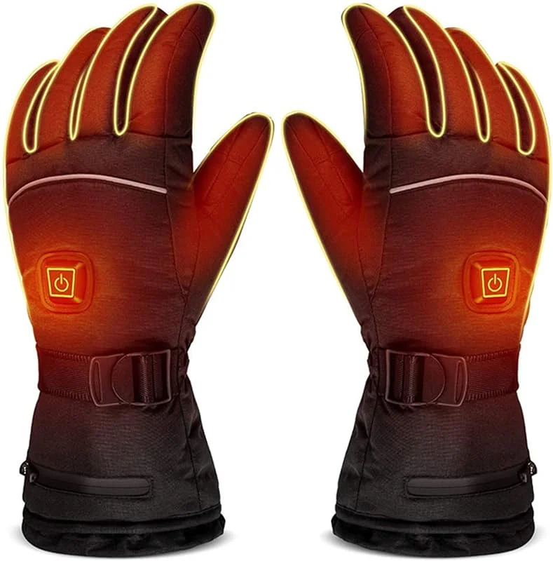 CHEWYNP Gants de vélo électrique Gants Chauffants électriques pour Hommes et Femmes avec 3 Niveaux de Chauffage Gants Chauffants Gants de Ski à écran Tactile, réfléchissants (sans Batterie — Vetements ski