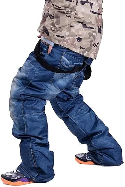 PASNW02 P Pantalon de ski imperméable pour homme et femme (jean bleu, S, homme) — Vetements ski