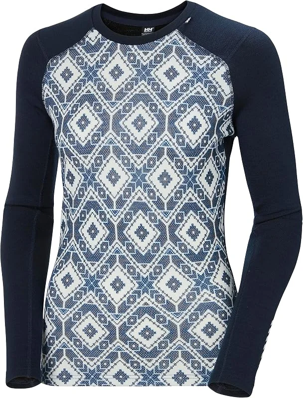 Helly Hansen Femme T-Shirt Thermique LIFA Merino Midweight Graphic Crew — Vetements ski