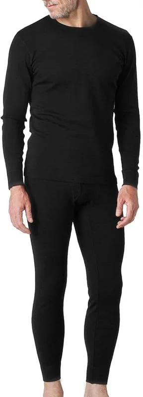 LAPASA Ensemble de sous-Vêtements Thermiques Homme en Laine Mérinos 100% Naturelle Sport Chaud Léger Pantalon Bas et Haut Maillot de Corps Automne-Hiver M31, M126 — Vetements ski