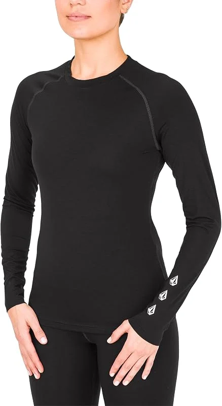 Volcom - Sous Vetements Thermique W Merino Blend Crew Black Femme - Femme - Taille l - Noir — Vetements ski