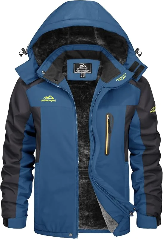 KEFITEVD Vestes Ski Homme Imperméable Polaire Chaud Manteaux Respirant — Vetements ski