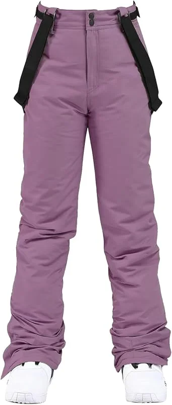 Pantalon de neige pour femme - Pantalon de ski avec bretelles - Pantalon de snowboard - Pantalon thermique d'hiver - Coupe-vent - Pantalon de randonnée - Salopette chaude pour le ski, le — Vetements ski