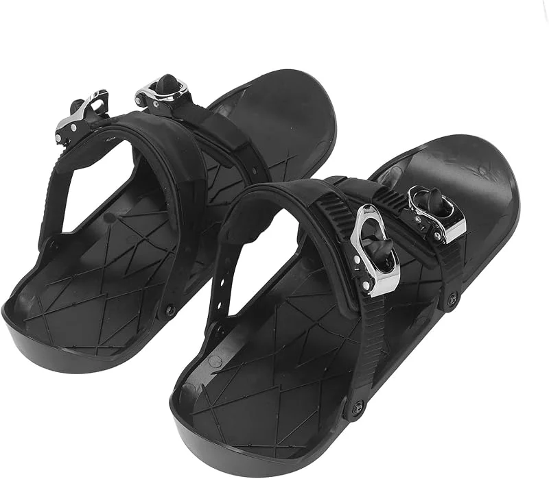 Socobeta Mini Patins de Ski Courts, Boucles Métalliques, Fixation Réglable, Patins à Neige Courts Portables pour Compétitions de Ski pour Adultes — Equipement ski