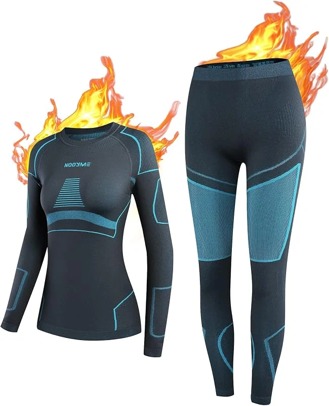 NOOYME sous-Couche Thermique pour Femme, Couches de Base de Ski, vêtements Thermiques et Leggings à séchage Rapide sous-Couche Thermique pour Femmes Ensemble de sous-vêtements Thermiques pour Femmes — Vetements ski