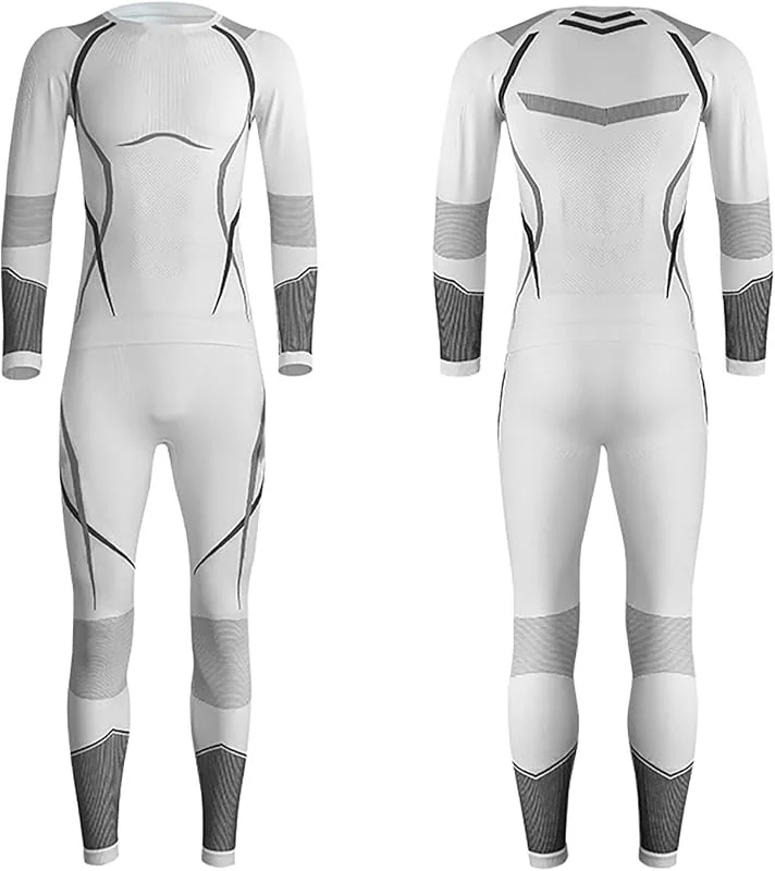 Generisch Combinaison de ski pour homme, chaude, absorbante, respirante, élastique, coupe ajustée, séchage rapide, deux pièces — Vetements ski