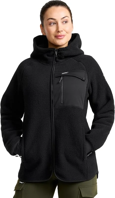 RevolutionRace Sherpa Hoodie pour Femme, Veste Polaire D'extérieur Parfaite pour la Randonnée et les Aventures en Plein Air — Vetements ski