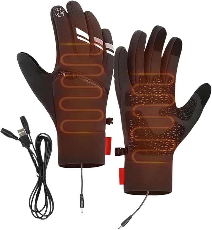 Gants chauffants pour homme, gants chauffants USB pour l'hiver, gants tactiles pour la saison froide, gants de snowboard chauffants imperméables pour la conduite — Vetements ski